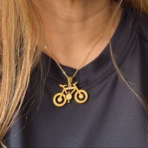 Mountain Bicycle Necklace, Women's Jewelry, Bike Sport Necklace, Bicycle Jewelry
